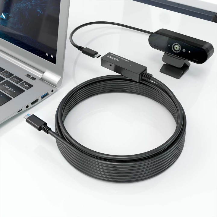 Cable AISENS USB-C/M a USB-C/H 5m Negro (A107-0869)