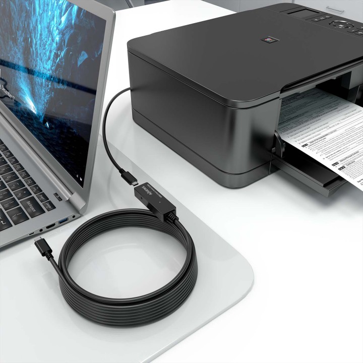 Cable AISENS USB-C/M a USB-C/H 5m Negro (A107-0869)