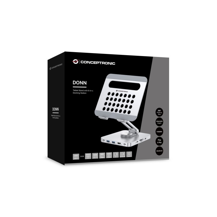 Dock Station CONCEPTRONIC USB-A/C HDMI Plata (DONN26G)