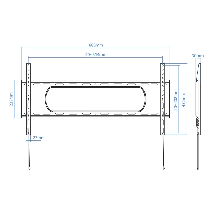 Soporte Pared TOOQ 43"-90" hasta 80Kg Negro (LP1090F-B)