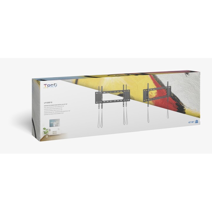Soporte Pared TOOQ 43"-90" hasta 80Kg Negro (LP1090F-B)