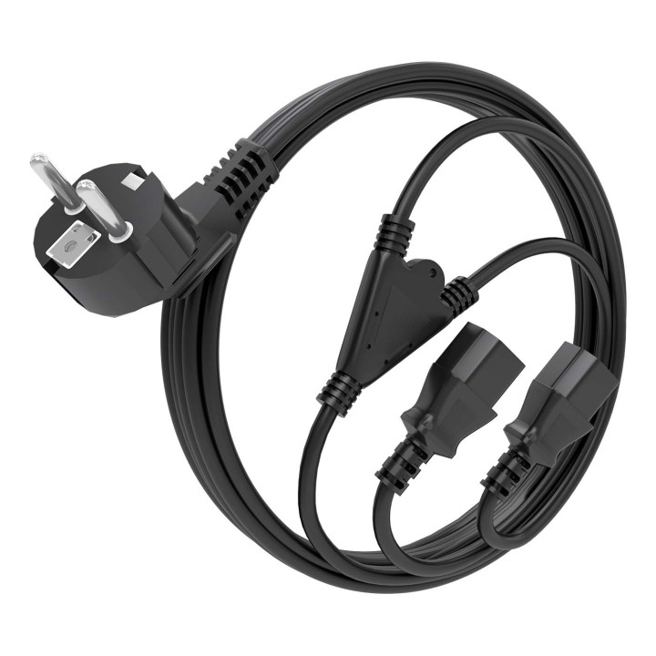 Cable CPU AISENS CEE7/M-2xC13/H 3m Negro (9A132-0865)