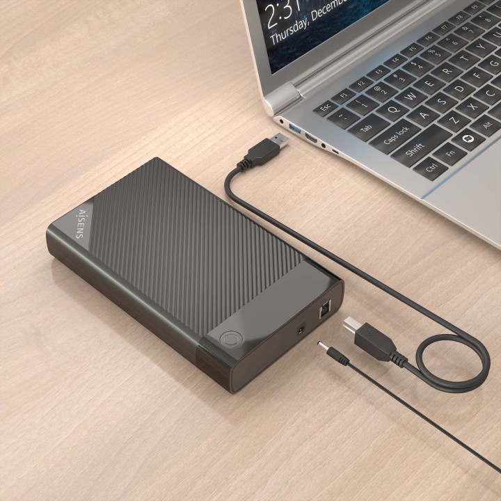 Caja AISENS HDD 3.5" SATA USB 2.0/3.1 Negro (ASE-3529B)