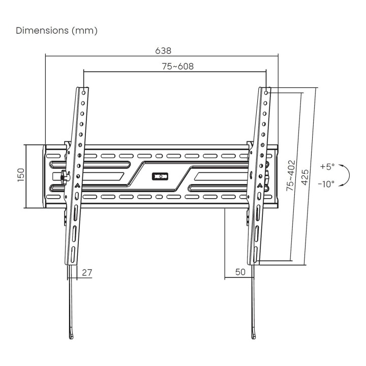 Soporte Pared AISENS 37"-86" Inclinable (WT86T-315)