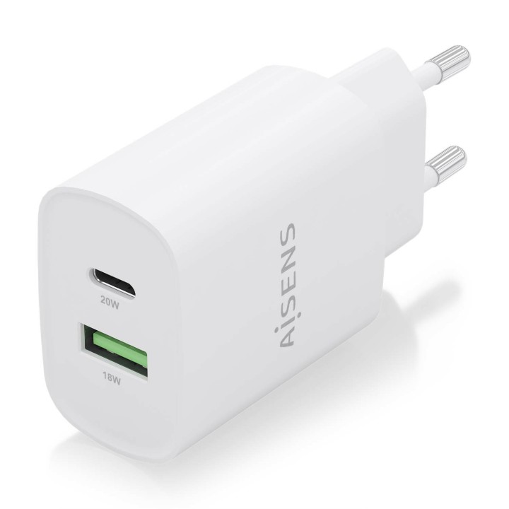 Cargador Pared AISENS 1xUSB-C 1xUSB-A 20W (A110-0754)