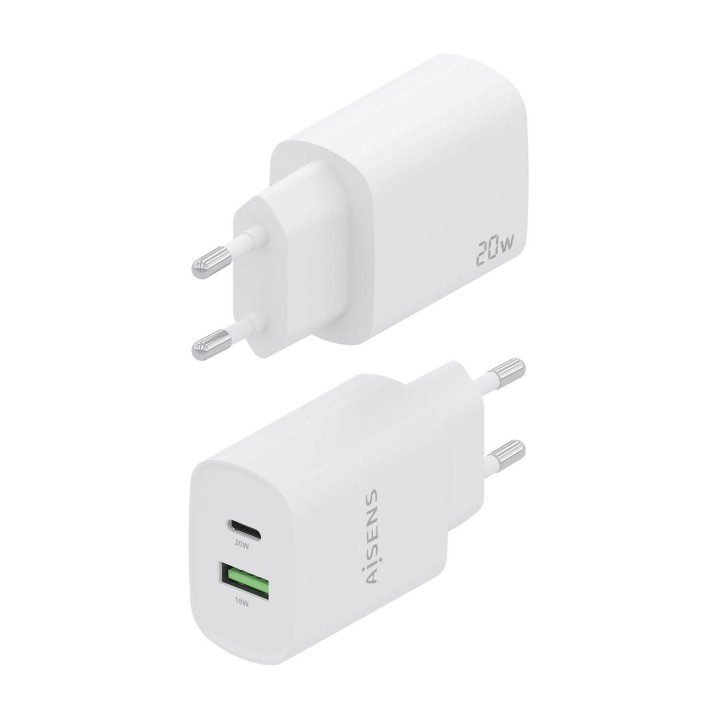 Cargador Pared AISENS 1xUSB-C 1xUSB-A 20W (A110-0754)