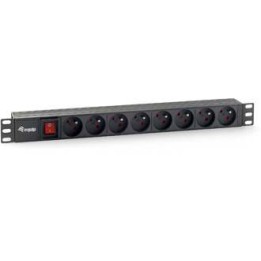 Regleta EQUIP 8 Tomas Francesas 1.8m Negra (EQ333285)