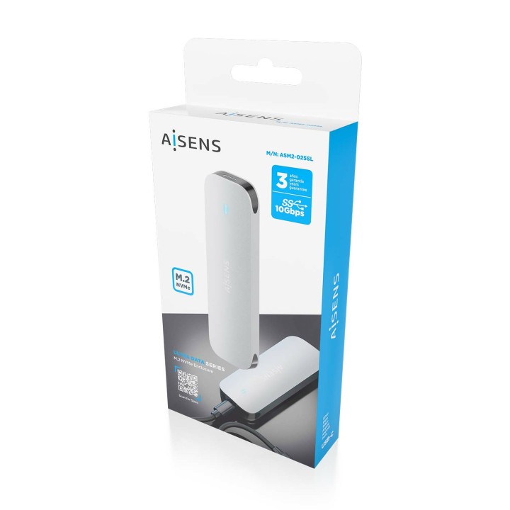 Caja SSD AISENS M.2 USB-C 3.1 Plata (ASM2-025SL)