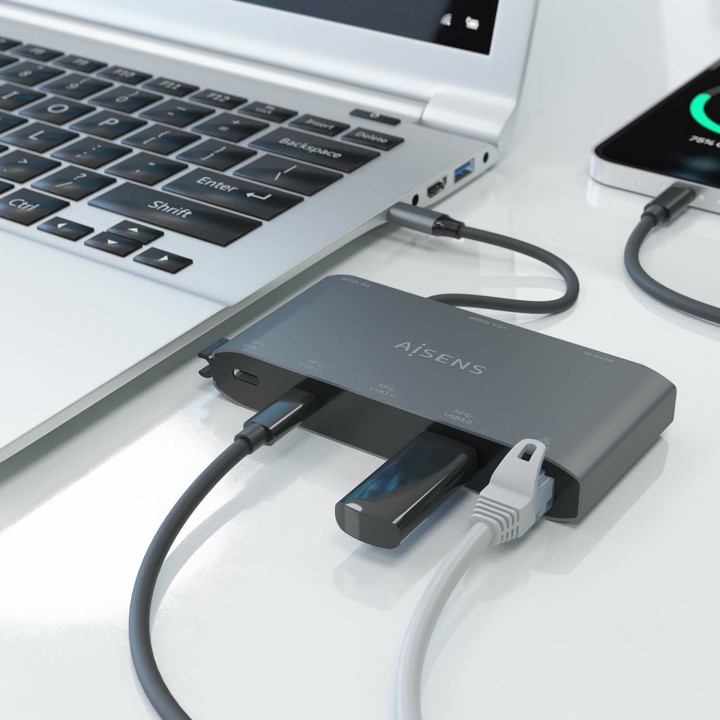 Dock Station AISENS USB-C a HDMI/USB/PD (ASUC-8P010-GR)