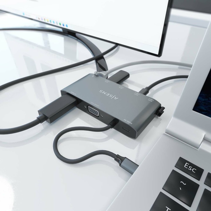 Dock Station AISENS USB-C a HDMI/USB/PD (ASUC-8P010-GR)