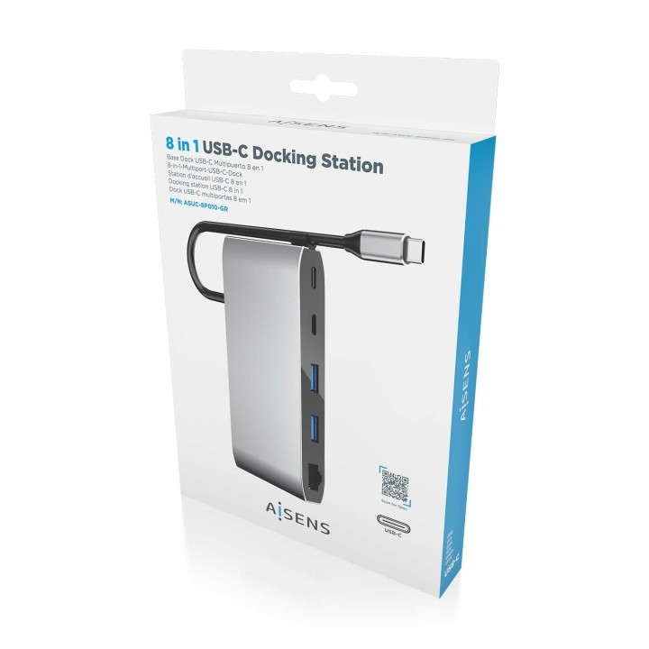 Dock Station AISENS USB-C a HDMI/USB/PD (ASUC-8P010-GR)