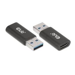 Adaptador Club 3D USB-A a USB-C M/H Negro (CAC-1525)