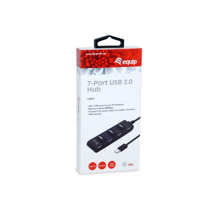 Hub EQUIP 7xUSB 2.0 Negro (128957)