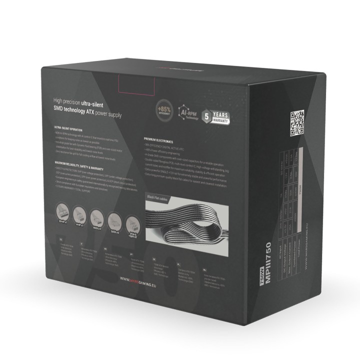 Fuente Mars Gaming ATX 750W PFC 85% Negra (MPIII750)