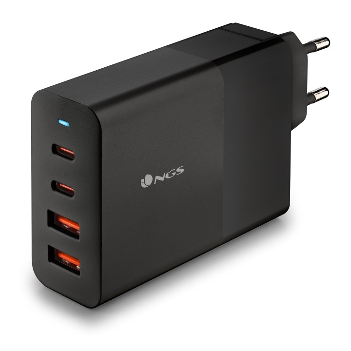 Cargador Pared NGS 2xUSB-C 2xUSB-A 100W Negro (BUD100W)