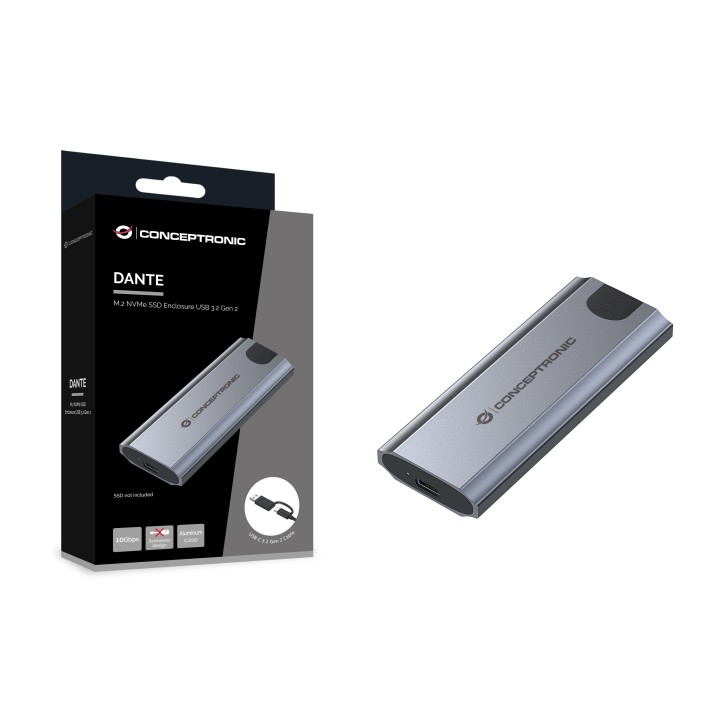 Caja CONCEPTRONIC SSD M.2 NVMe USB-C Gris (DANTE05G)