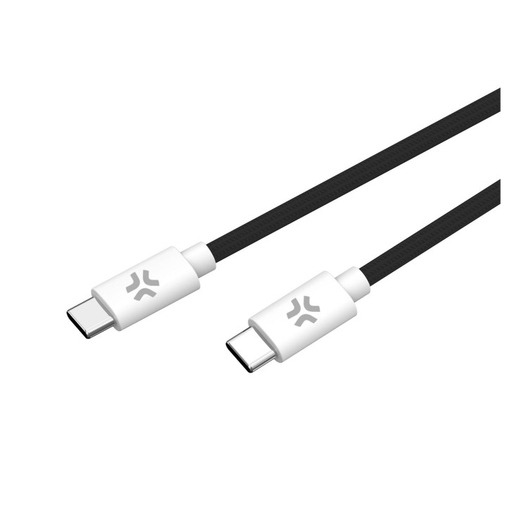 Cable CELLY USB-C a USB-C Negro/Blanco (USBCUSBCCOTTBK)