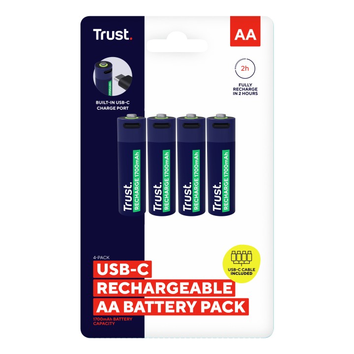 Pilas Recargables Trust AA Azul 4 Unidades (25631)