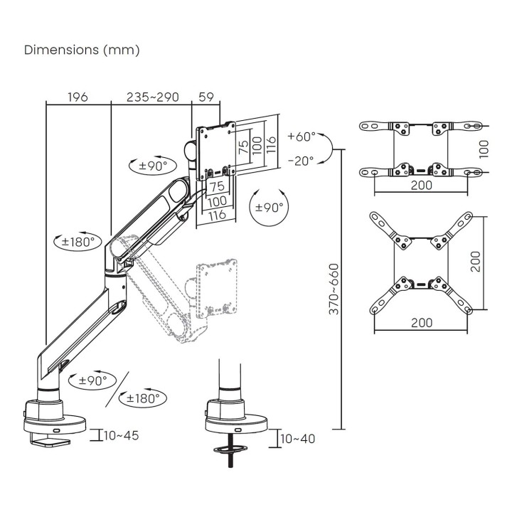 Soporte Mesa AISENS Gira/Inclina 24"-57" (DT57TSR-307)