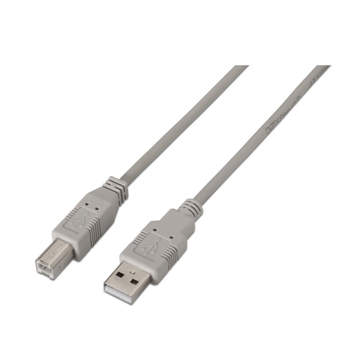 Cable AISENS USB-A/M a USB-B/M 1m Beige (A101-0001)