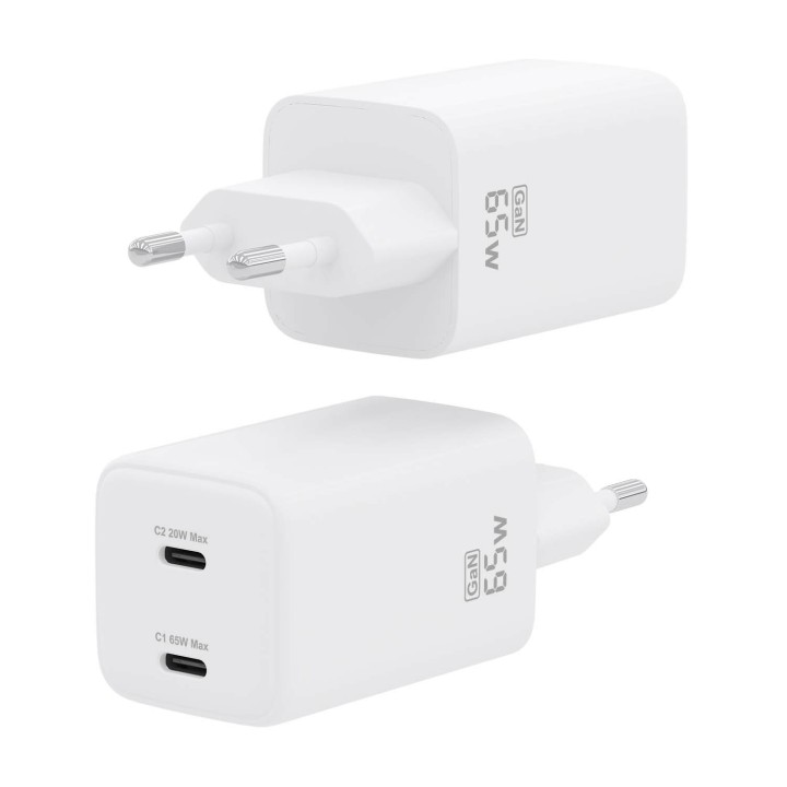 Cargador AISENS 2xUSB-C 65W Blanco (ASCH-65W2P039-W)