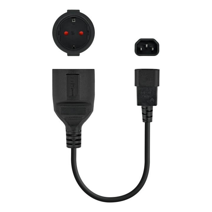 Nanocable C14/M a CEE7/H 50cm Negro (10.22.0902)