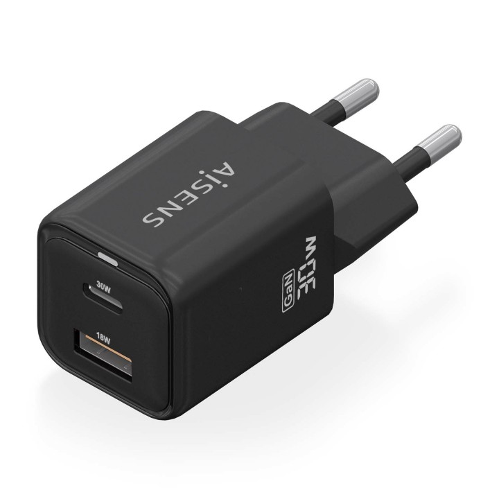 Cargador de Pared AISENS 30W Negro (ASCH-30W2P021-BK)