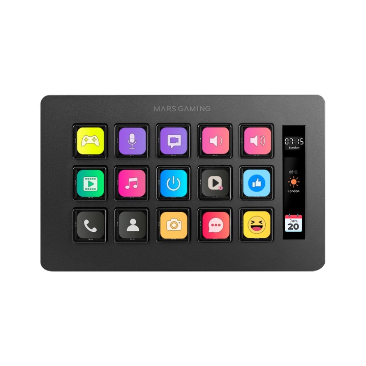 Stream Deck Slim Mars Gaming 15 Teclas Negro (MSDONE)