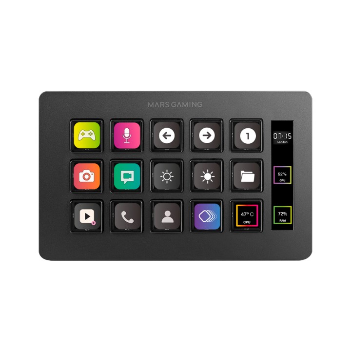 Stream Deck Slim Mars Gaming 15 Teclas Negro (MSDONE)