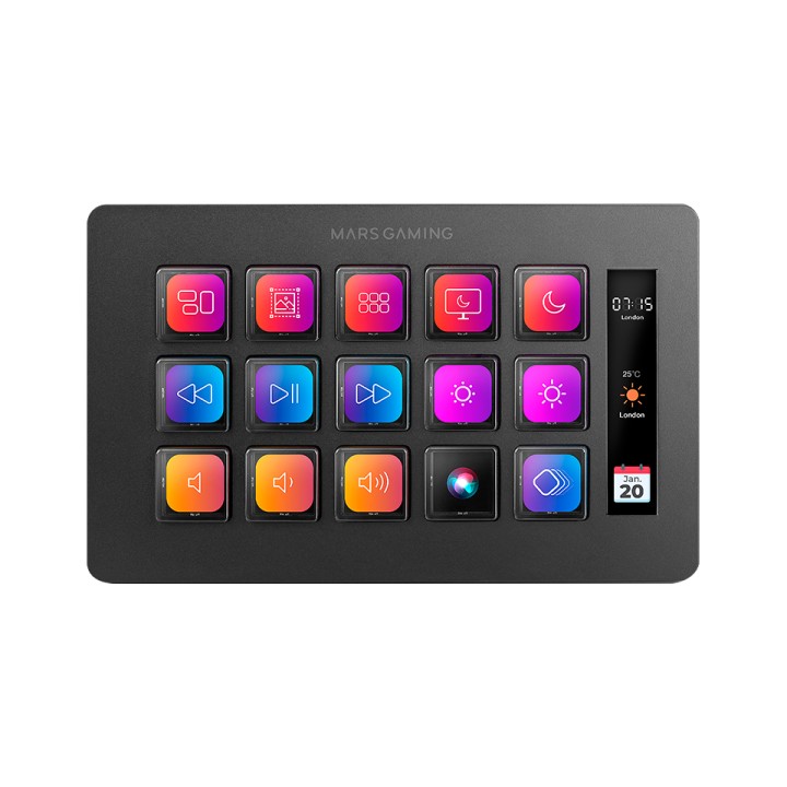 Stream Deck Slim Mars Gaming 15 Teclas Negro (MSDONE)