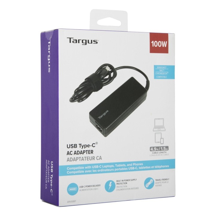 Cargador TARGUS Universal USB-C 100W Negro (APA108EU)