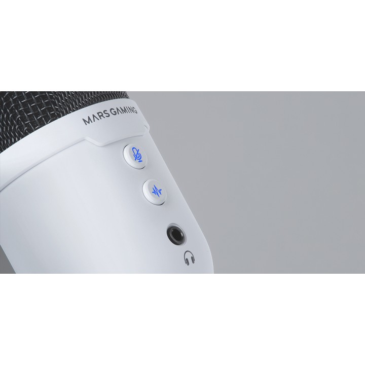 Micrófono Mars Gaming ARGB 3.5mm USB Blanco (MMICCXW)