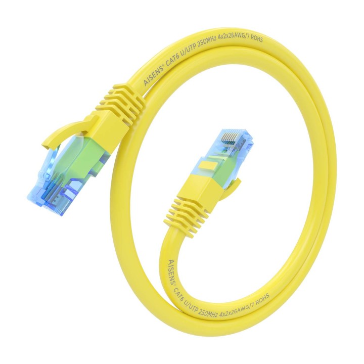 Cable AISENS RJ45 Cat6 UTP CCA 30cm Amarillo(A135-0830)