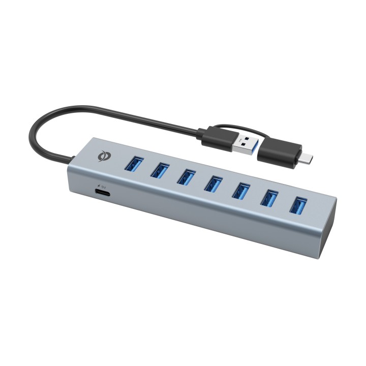 Hub CONCEPTRONIC USB-C 3.0 a 7xUSB-A Gris (HUBBIES21G)