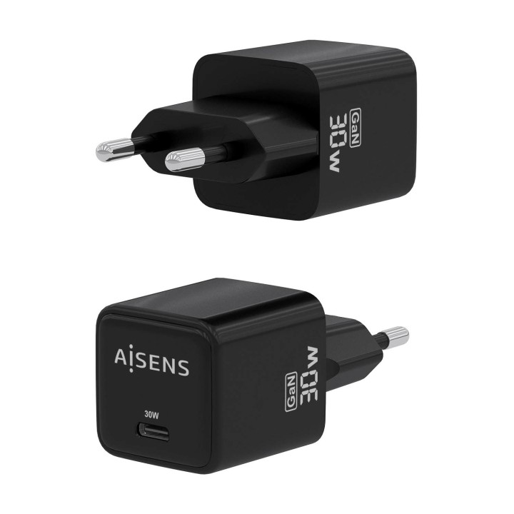 Cargador de Pared AISENS 30W Negro (ASCH-30W1P036-BK)