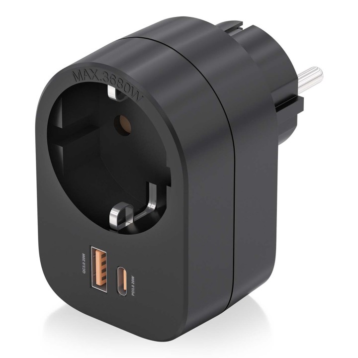 Enchufe AISENS 1Toma 1Usb-C 1Usb-A (ASPS-1A1C07-BK)