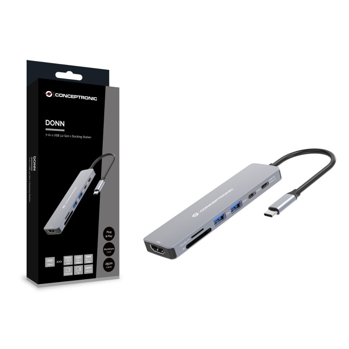 Docking Station CONCEPTRONIC 7en1 USB-C 100W (DONN28G)
