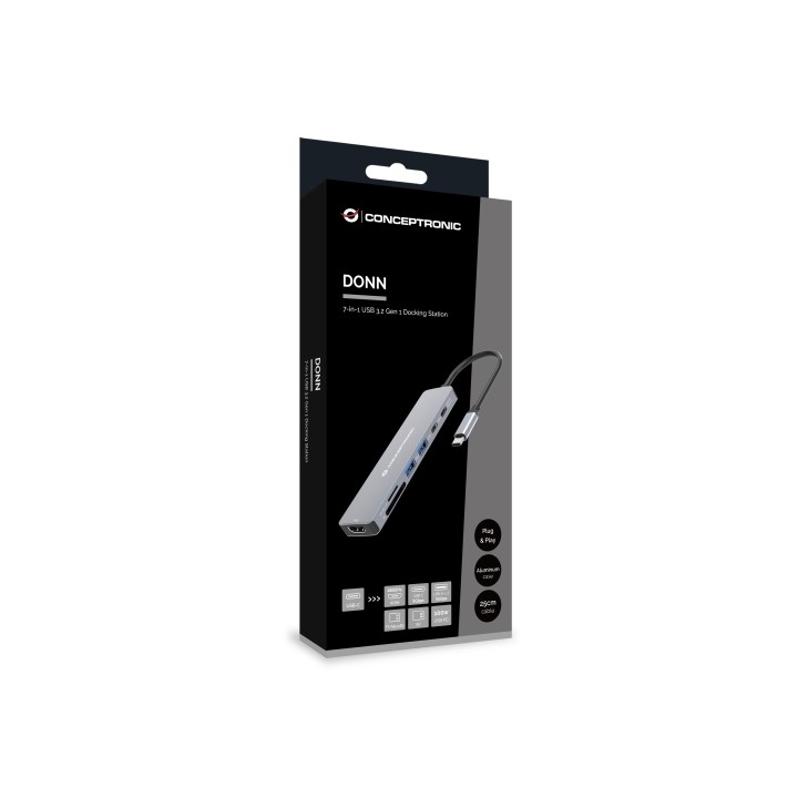 Docking Station CONCEPTRONIC 7en1 USB-C 100W (DONN28G)