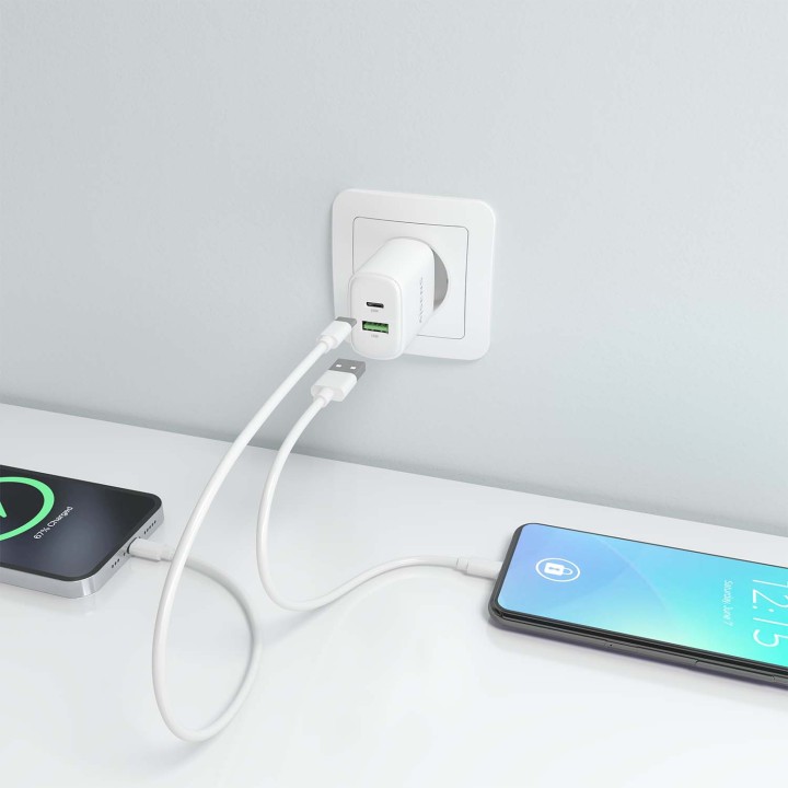 Cargador Pared AISENS Usb-C/Usb-A 25W Blanco(A110-0911)