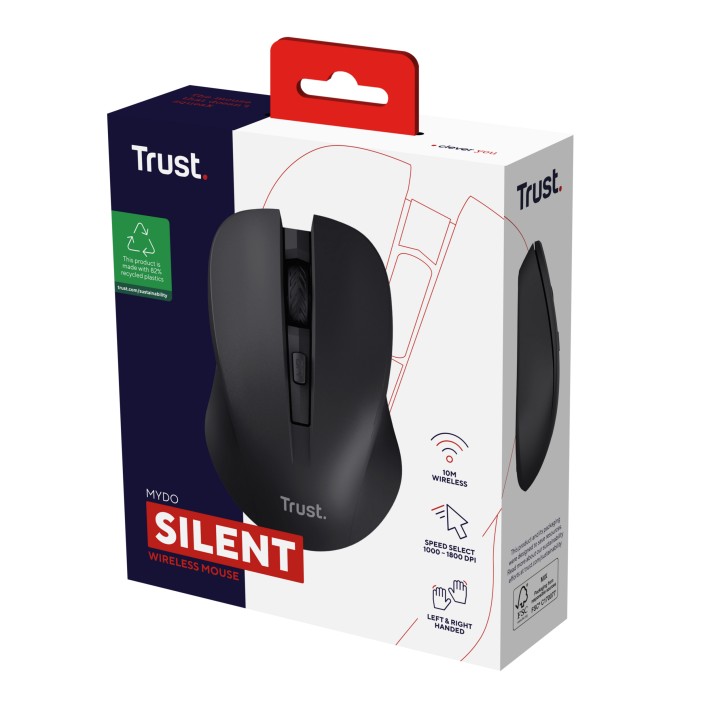 Ratón Trust Mydo Óptico Wireless RF Negro (25084)