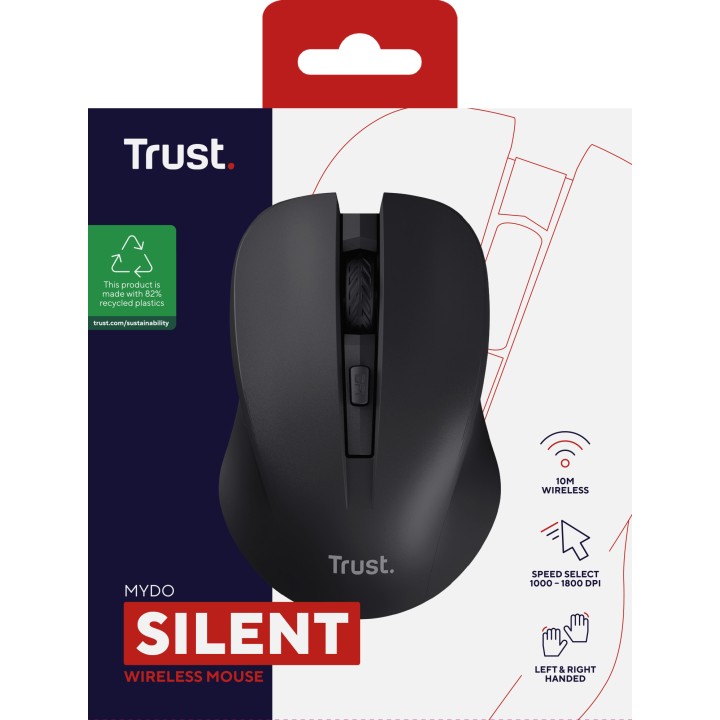 Ratón Trust Mydo Óptico Wireless RF Negro (25084)