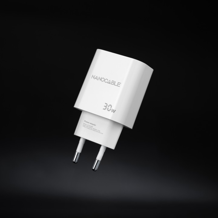 Cargador Pared Nanocable 1xUSB-C Blanco (10.10.2009)
