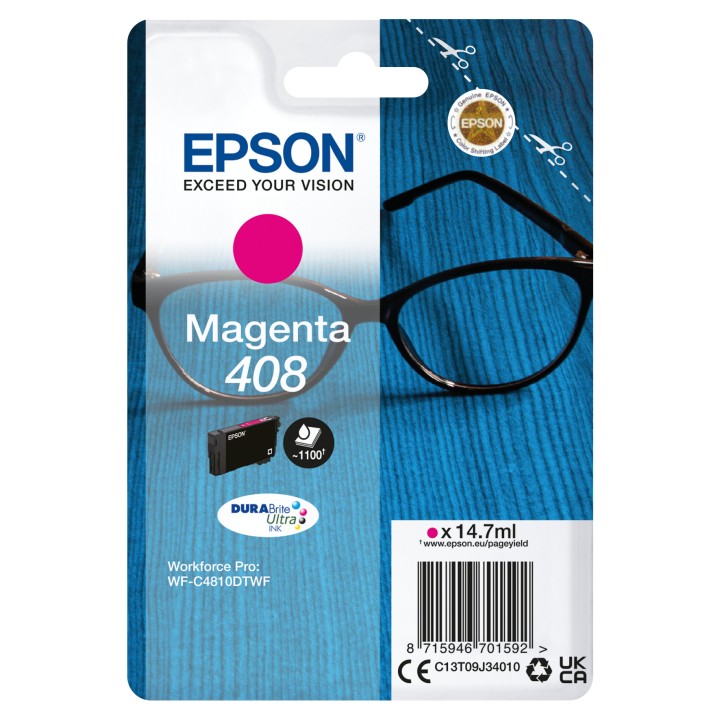 Tinta Epson 408 Magenta 14.7ml 1100 pág (C13T09J34010)