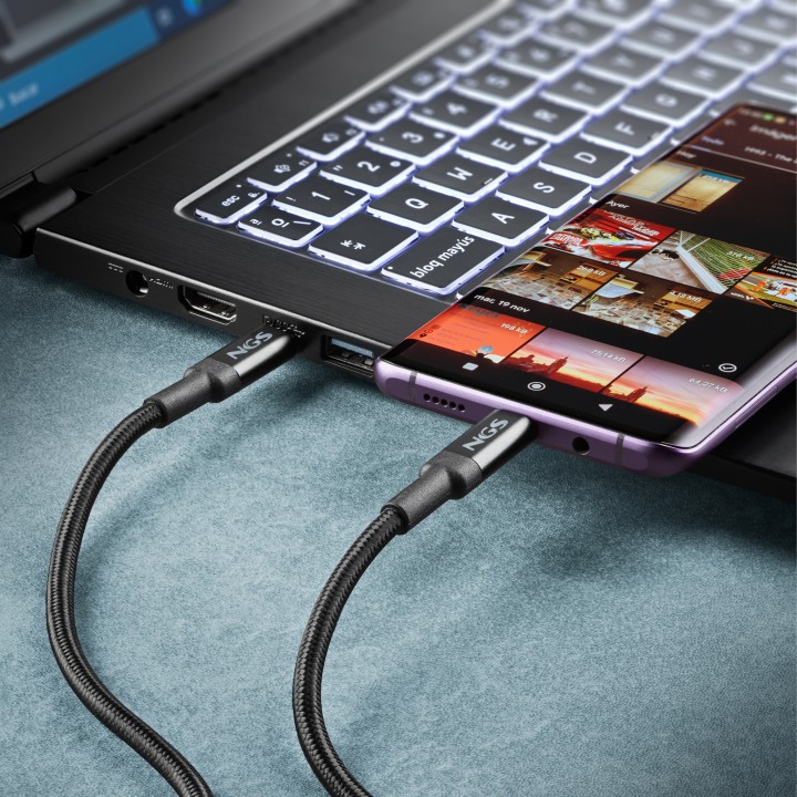 Cable NGS USB-C/M a USB-C/M 65W 2m Negro (KNOT65W-2)