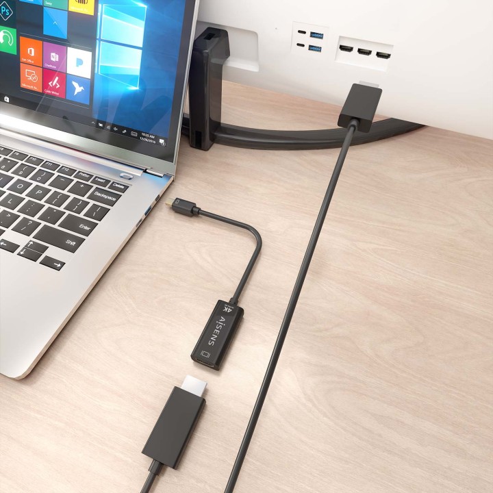 Cable AISENS Mini DP/M a HDMI/H 15cm Negro (A125-0904)