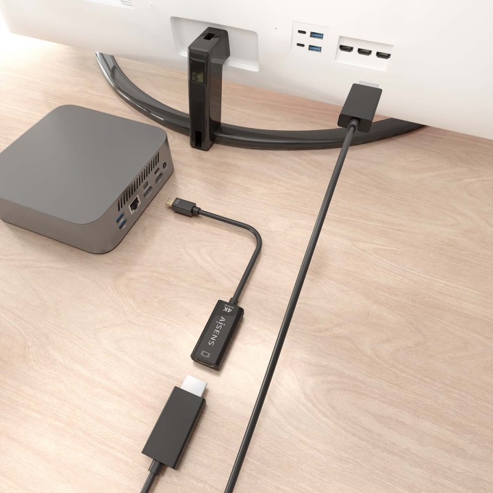 Cable AISENS Mini DP/M a HDMI/H 15cm Negro (A125-0904)