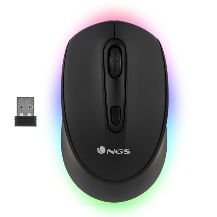 Ratón Gaming NGS Óptico RF BT 2400dpi Negro (SMOG-RB)