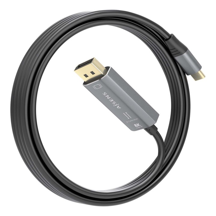 Conversor AISENS USB-C/M a DP/M 1.8m Negro (A109-0880)