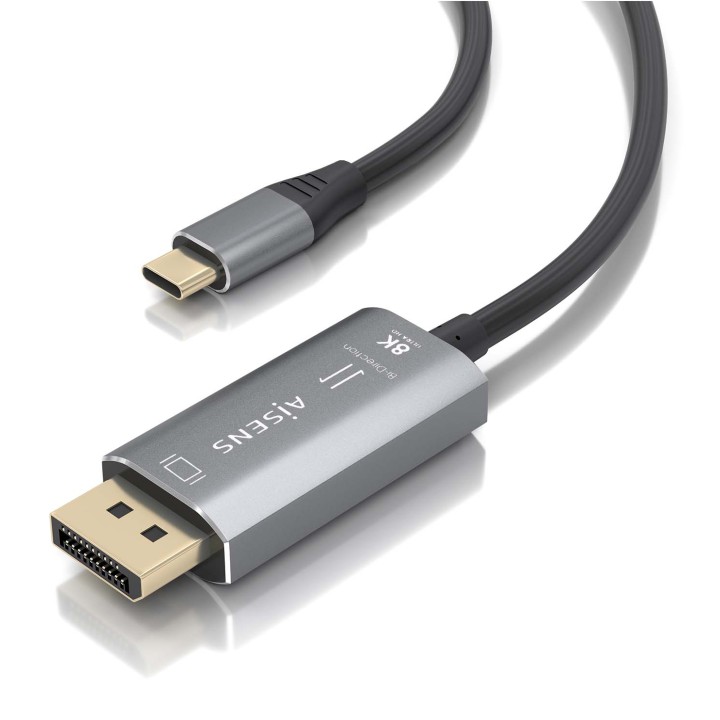 Conversor AISENS USB-C/M a DP/M 1.8m Negro (A109-0880)
