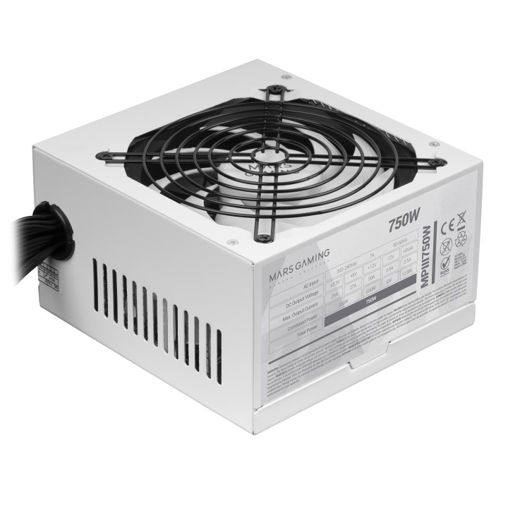 Fuente Mars Gaming ATX 750W PFC 85% Blanca (MPIII750W)